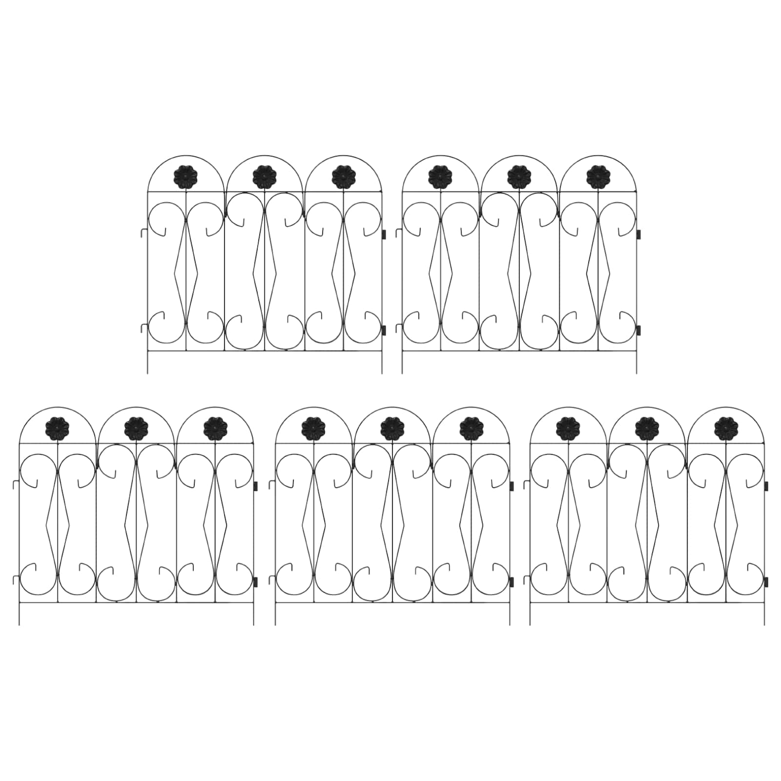 Tuinhek Latwerk Zwart 305,5 x 55,5 x 0,3 cm is nu te koop bij PeponiXL, paradijselijk wonen!