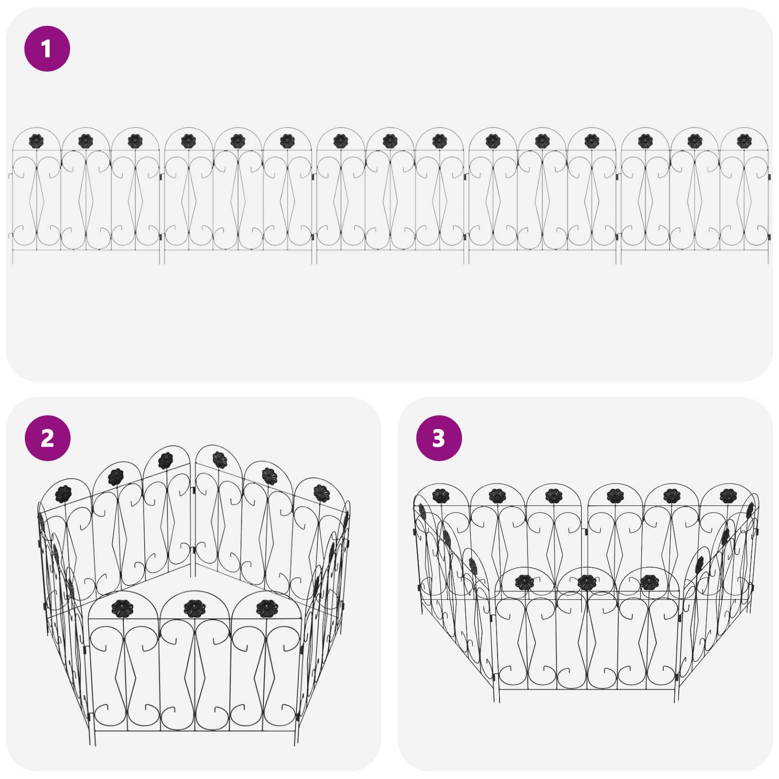 Tuinhek Latwerk Zwart 305,5 x 55,5 x 0,3 cm is nu te koop bij PeponiXL, paradijselijk wonen!
