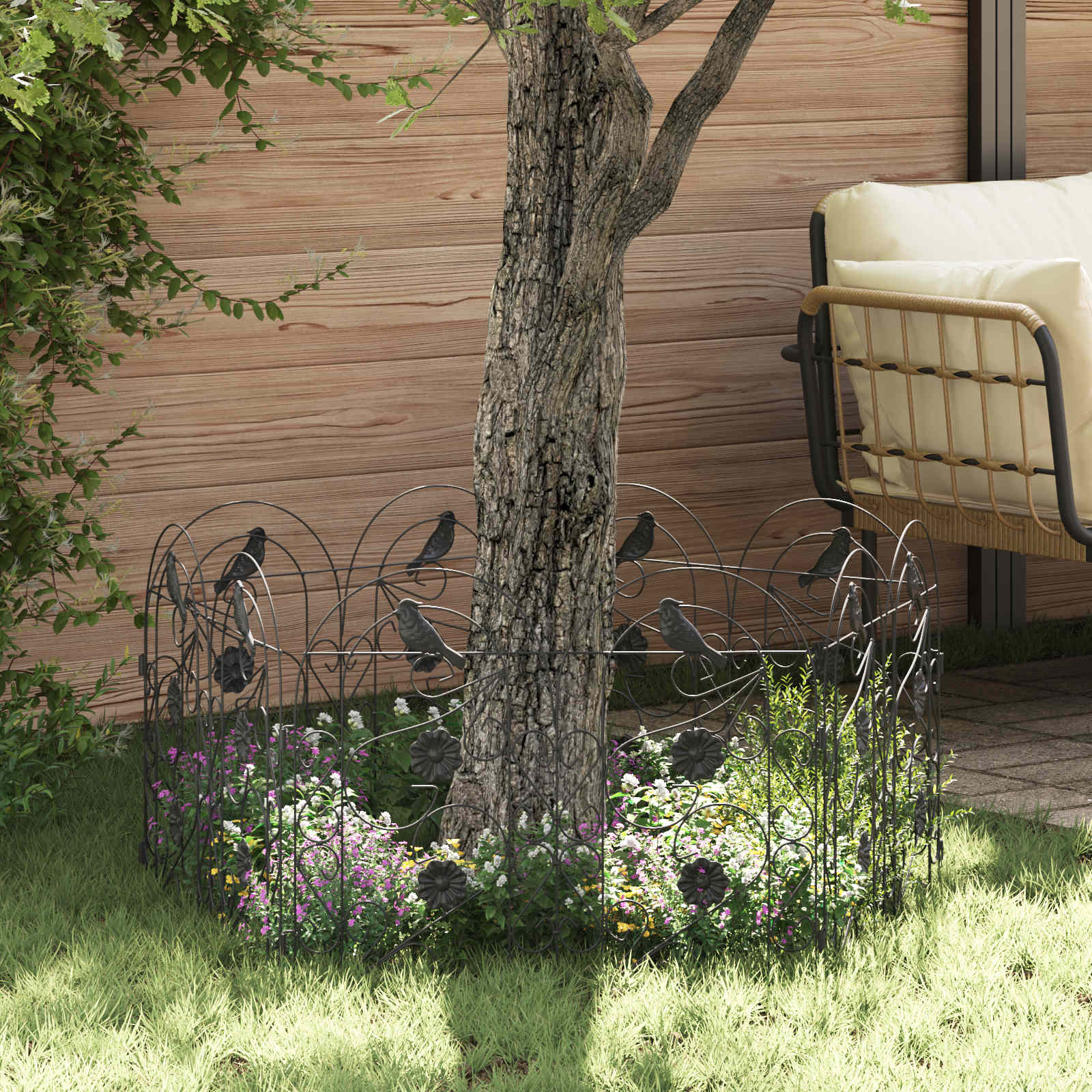 Tuinhek Latwerk Zwart 308,5 x 54,5 x 0,3 cm is nu te koop bij PeponiXL, paradijselijk wonen!