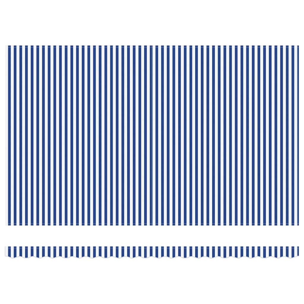 Inklapbaar Zonnescherm Blauw en Wit 450 × 300 cm is nu te koop bij PeponiXL, paradijselijk wonen!