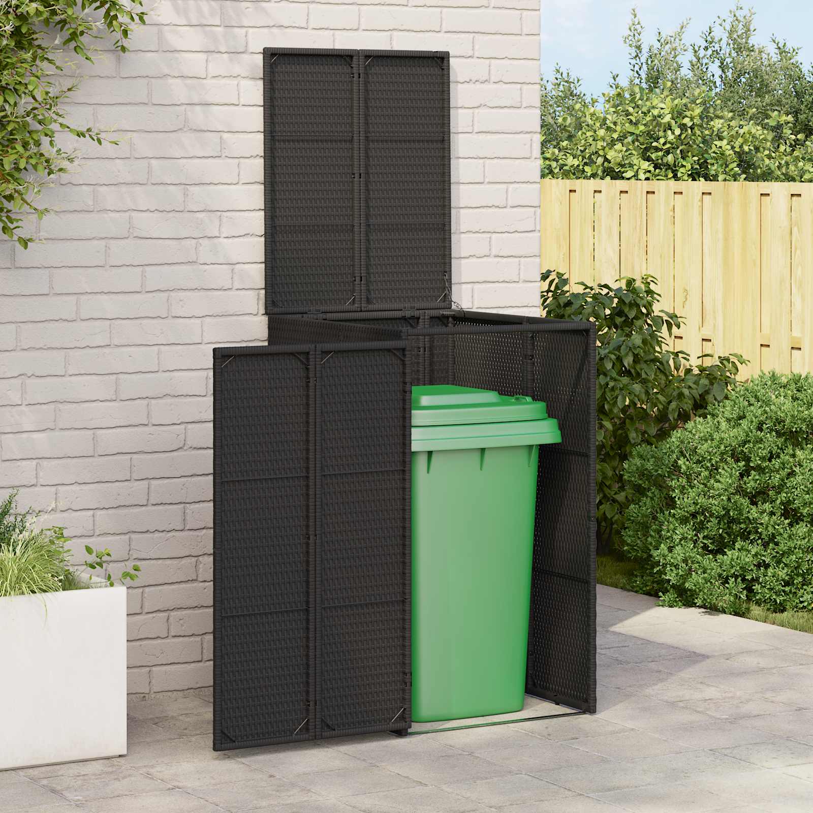 Afvalbak Box Zwart 65 x 80 x 115 cm Polyetheen is nu te koop bij PeponiXL, paradijselijk wonen!