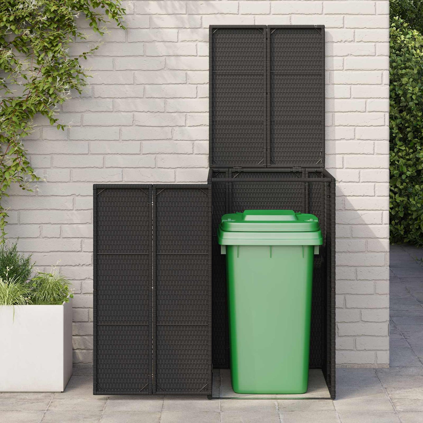 Afvalbak Box Zwart 65 x 80 x 115 cm Polyetheen is nu te koop bij PeponiXL, paradijselijk wonen!