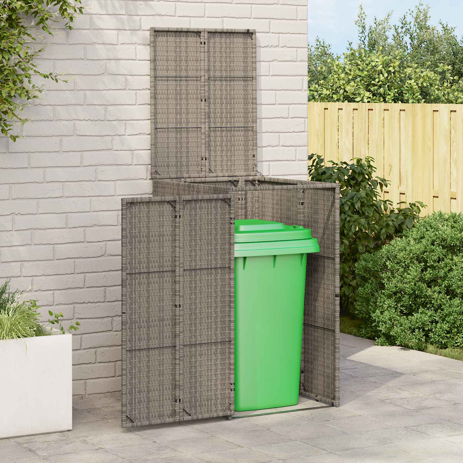 Afvalbak Box Grijs 65 x 80 x 115 cm Polyetheen is nu te koop bij PeponiXL, paradijselijk wonen!