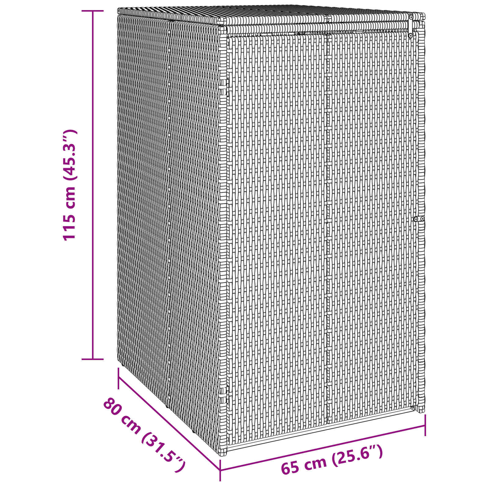 Afvalbak Box Grijs 65 x 80 x 115 cm Polyetheen is nu te koop bij PeponiXL, paradijselijk wonen!
