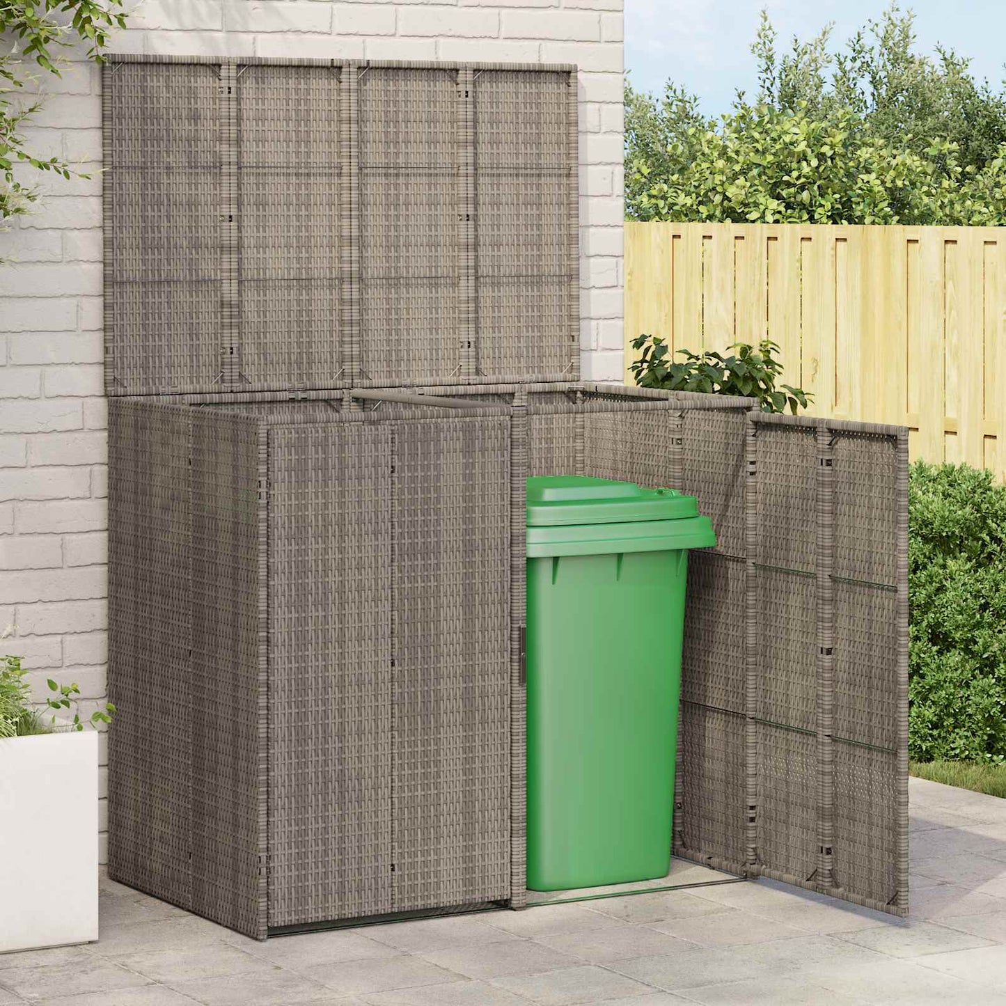 Afvalbak Box 2 pcs Grijs 130 x 80 x 115 cm Polyetheen is nu te koop bij PeponiXL, paradijselijk wonen!