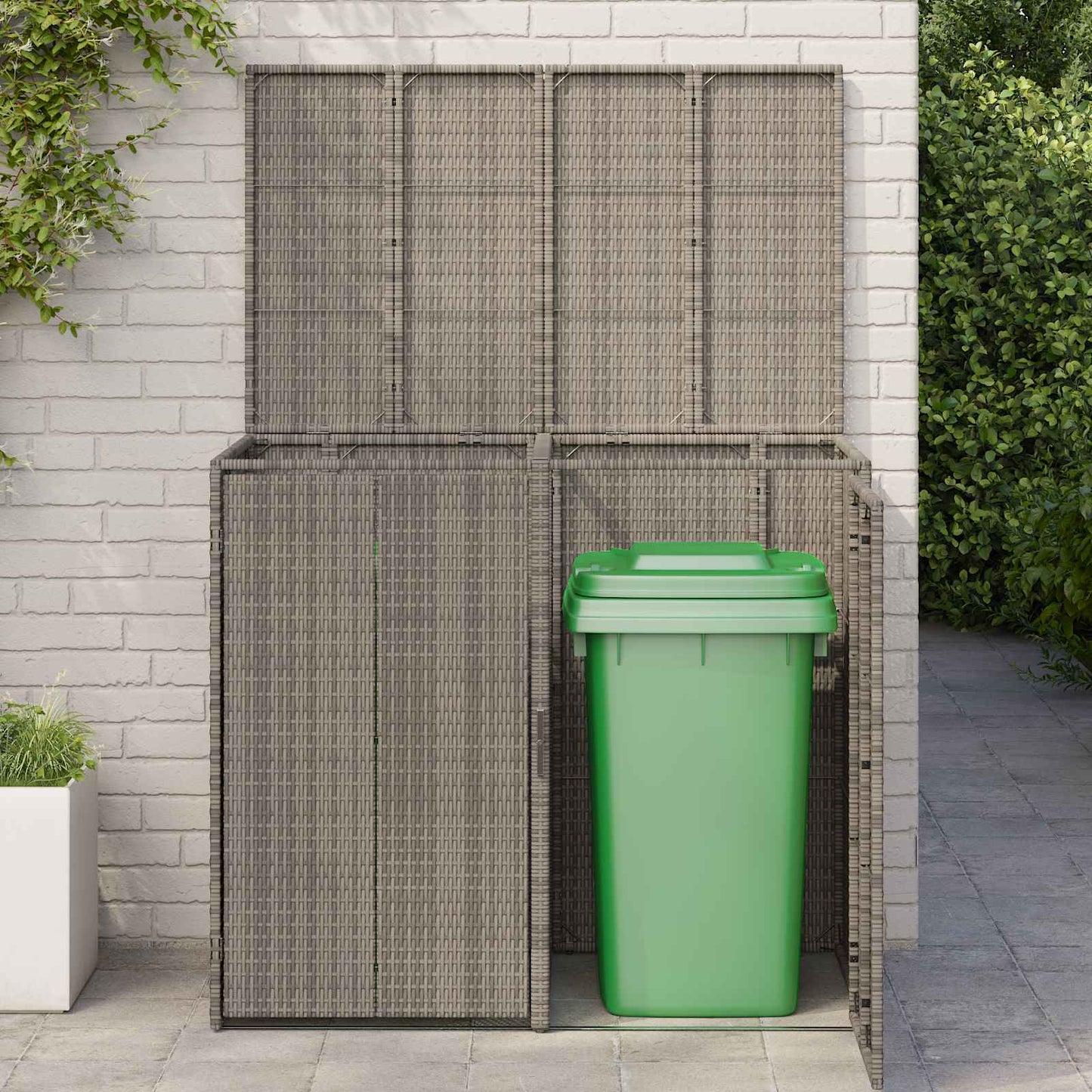 Afvalbak Box 2 pcs Grijs 130 x 80 x 115 cm Polyetheen is nu te koop bij PeponiXL, paradijselijk wonen!