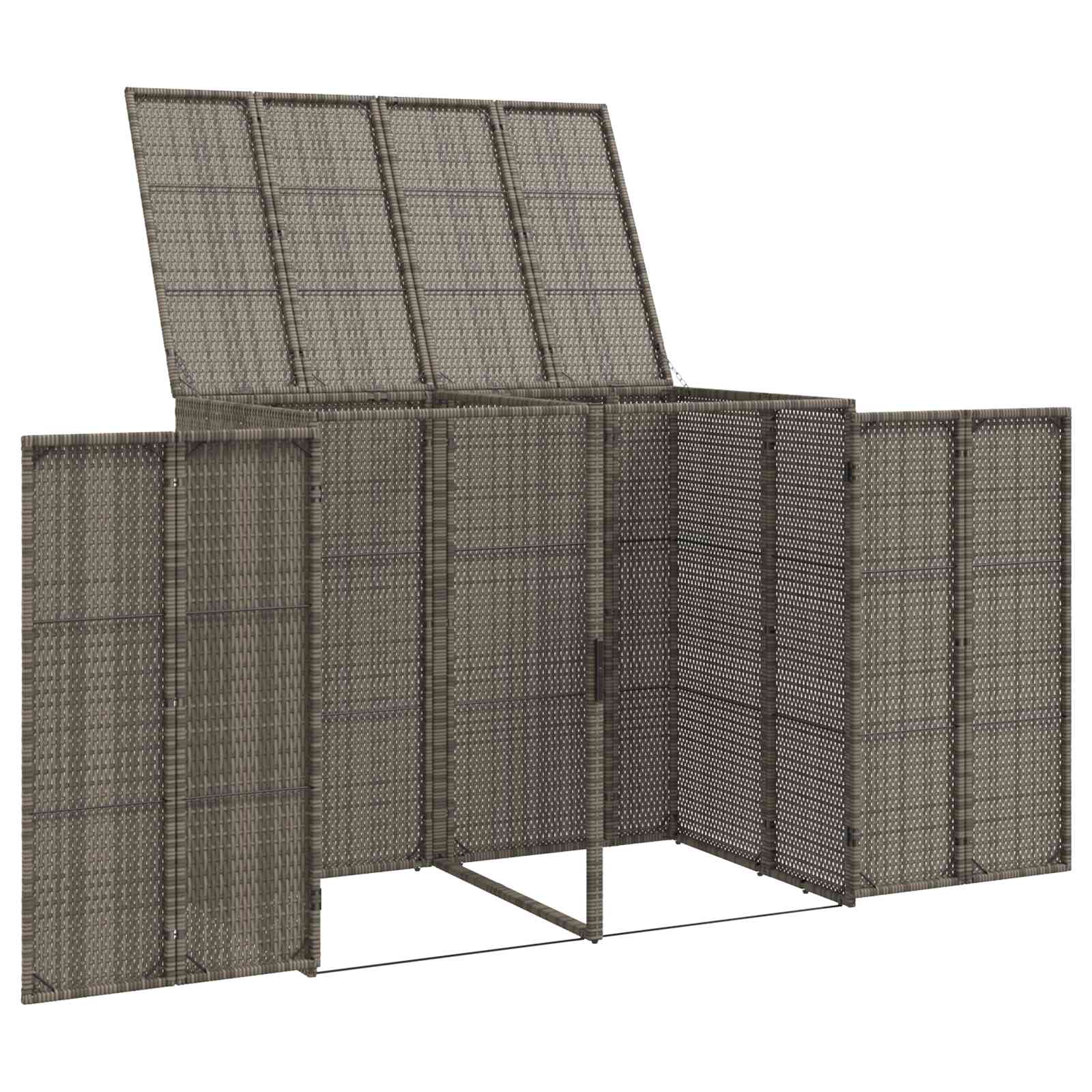 Afvalbak Box 2 pcs Grijs 130 x 80 x 115 cm Polyetheen is nu te koop bij PeponiXL, paradijselijk wonen!