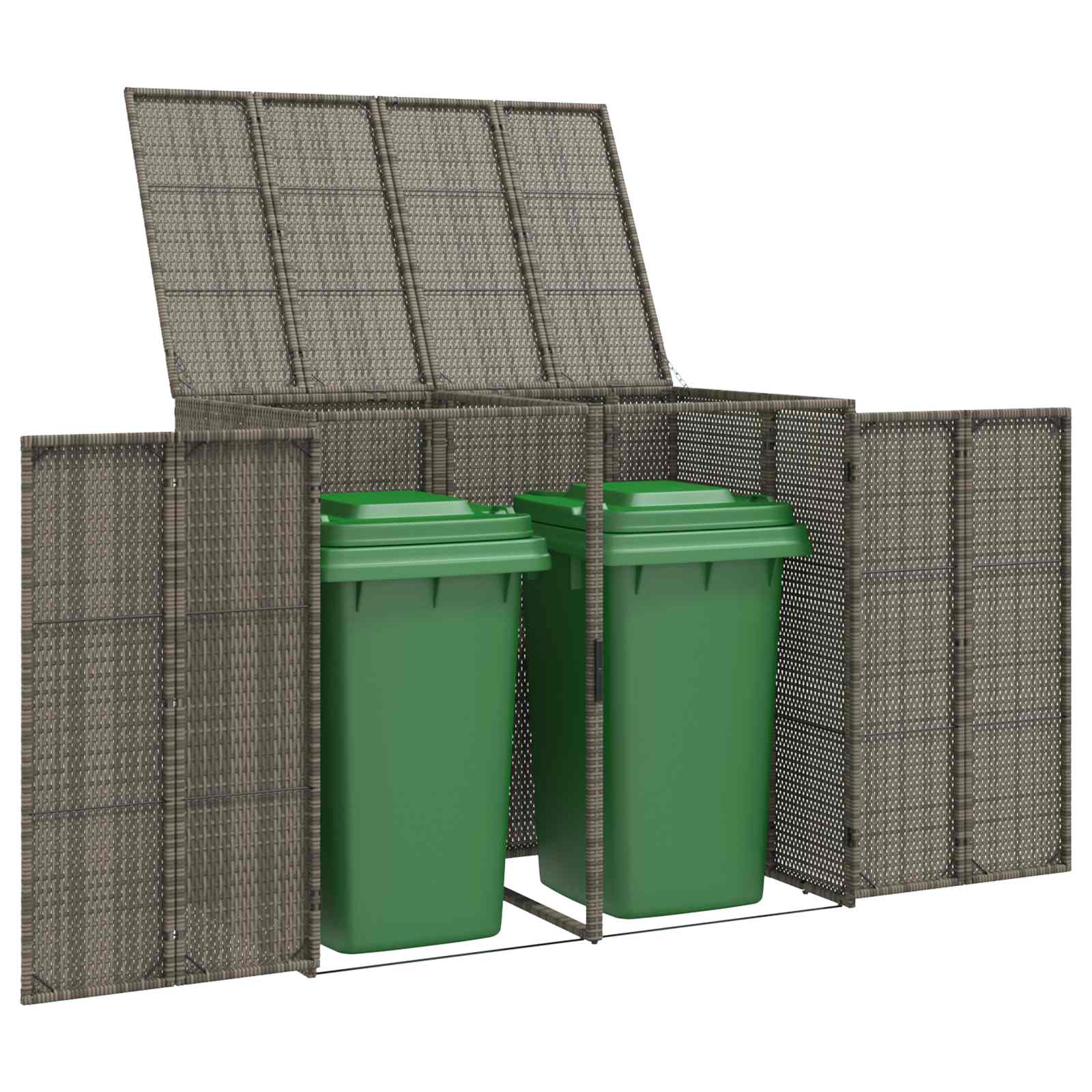 Afvalbak Box 2 pcs Grijs 130 x 80 x 115 cm Polyetheen is nu te koop bij PeponiXL, paradijselijk wonen!