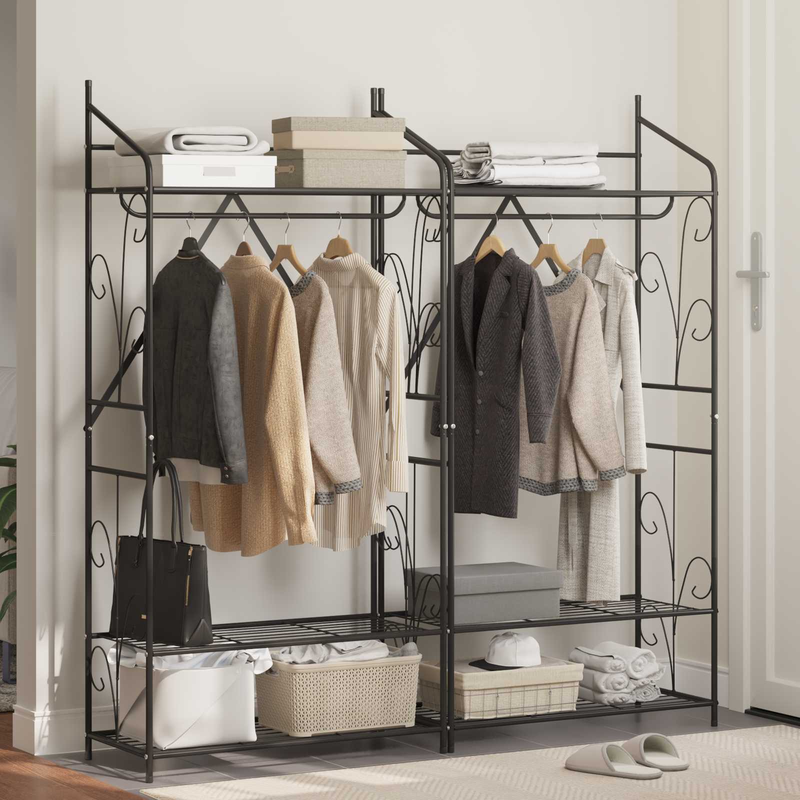 Open Kledingkast Effen 2 pcs 78 x 36 x 158 cm is nu te koop bij PeponiXL, paradijselijk wonen!