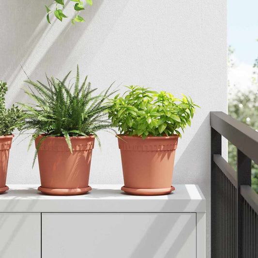 Plantenpotten 6 pcs Baksteenrood Ø 19 x 16 cm Kunststof is nu te koop bij PeponiXL, paradijselijk wonen!