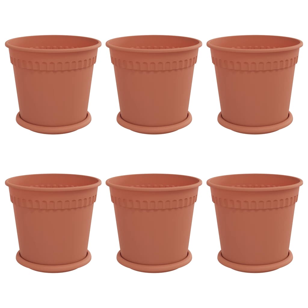 Plantenpotten 6 pcs Baksteenrood Ø 19 x 16 cm Kunststof is nu te koop bij PeponiXL, paradijselijk wonen!