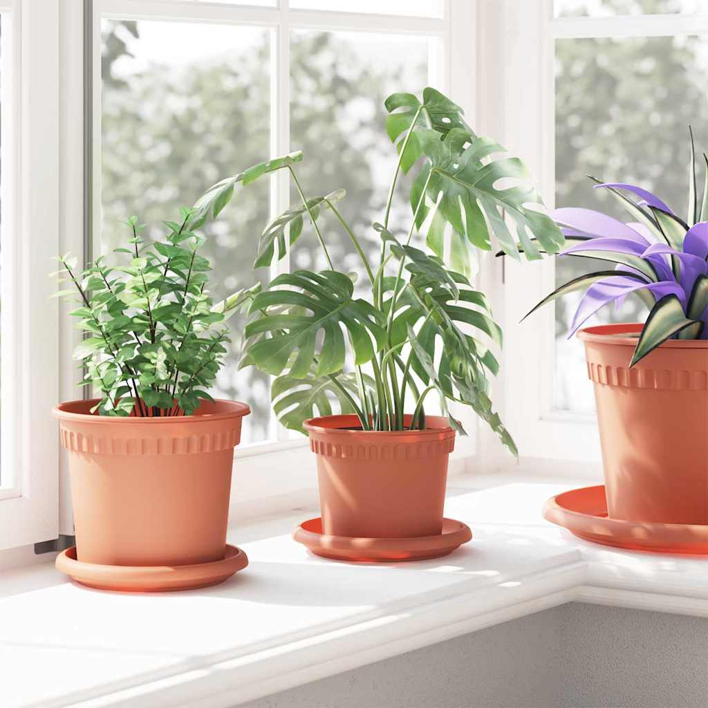 Plantenpotten 24 pcs Baksteenrood Ø 12,5 x 10 cm Kunststof is nu te koop bij PeponiXL, paradijselijk wonen!