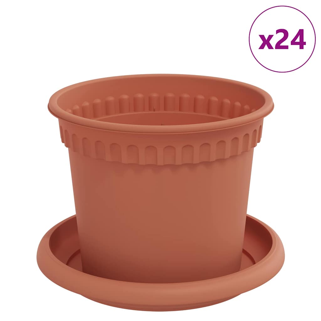 Plantenpotten 24 pcs Baksteenrood Ø 12,5 x 10 cm Kunststof is nu te koop bij PeponiXL, paradijselijk wonen!