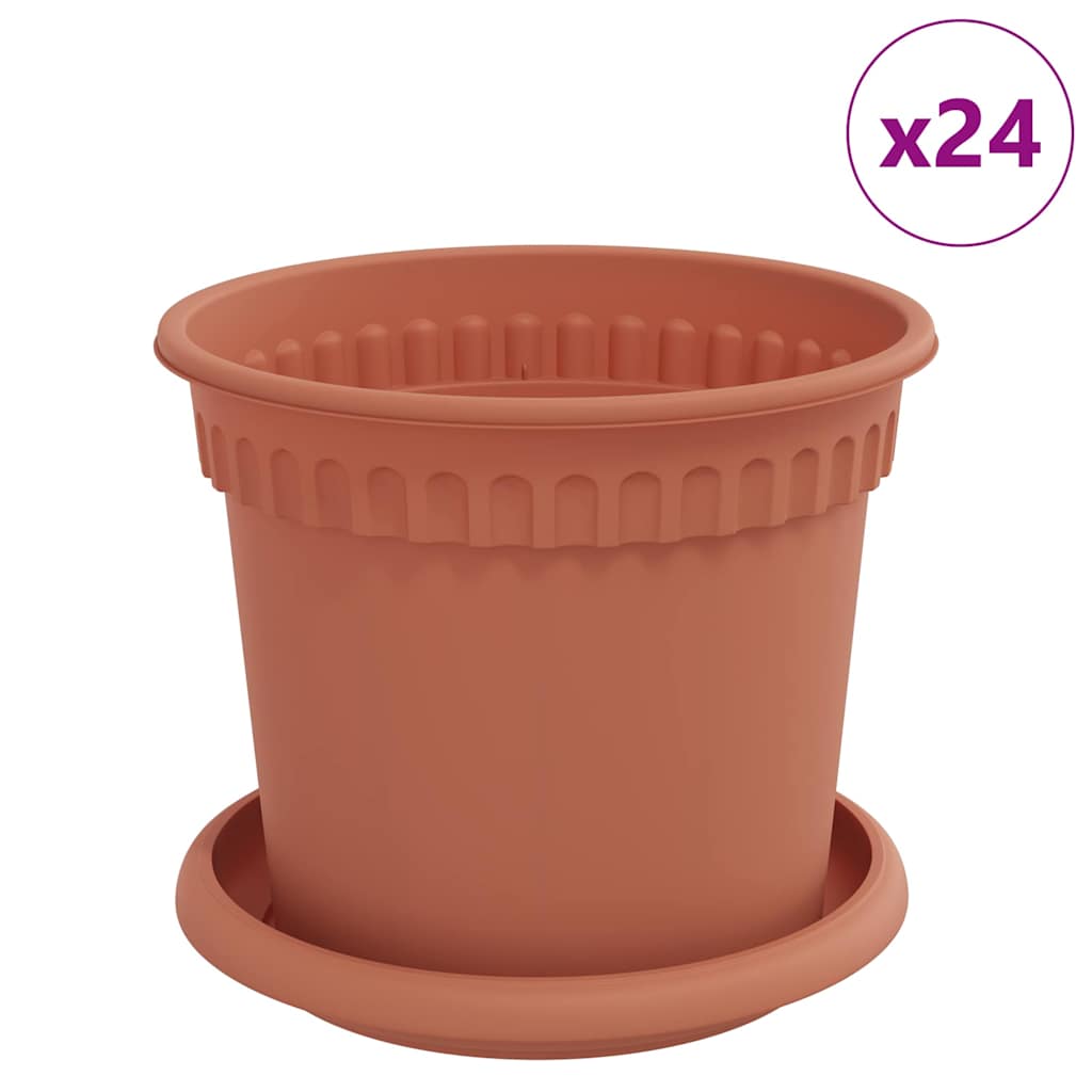 Plantenpotten 24 pcs Baksteenrood Ø 15 x 12 cm Kunststof is nu te koop bij PeponiXL, paradijselijk wonen!