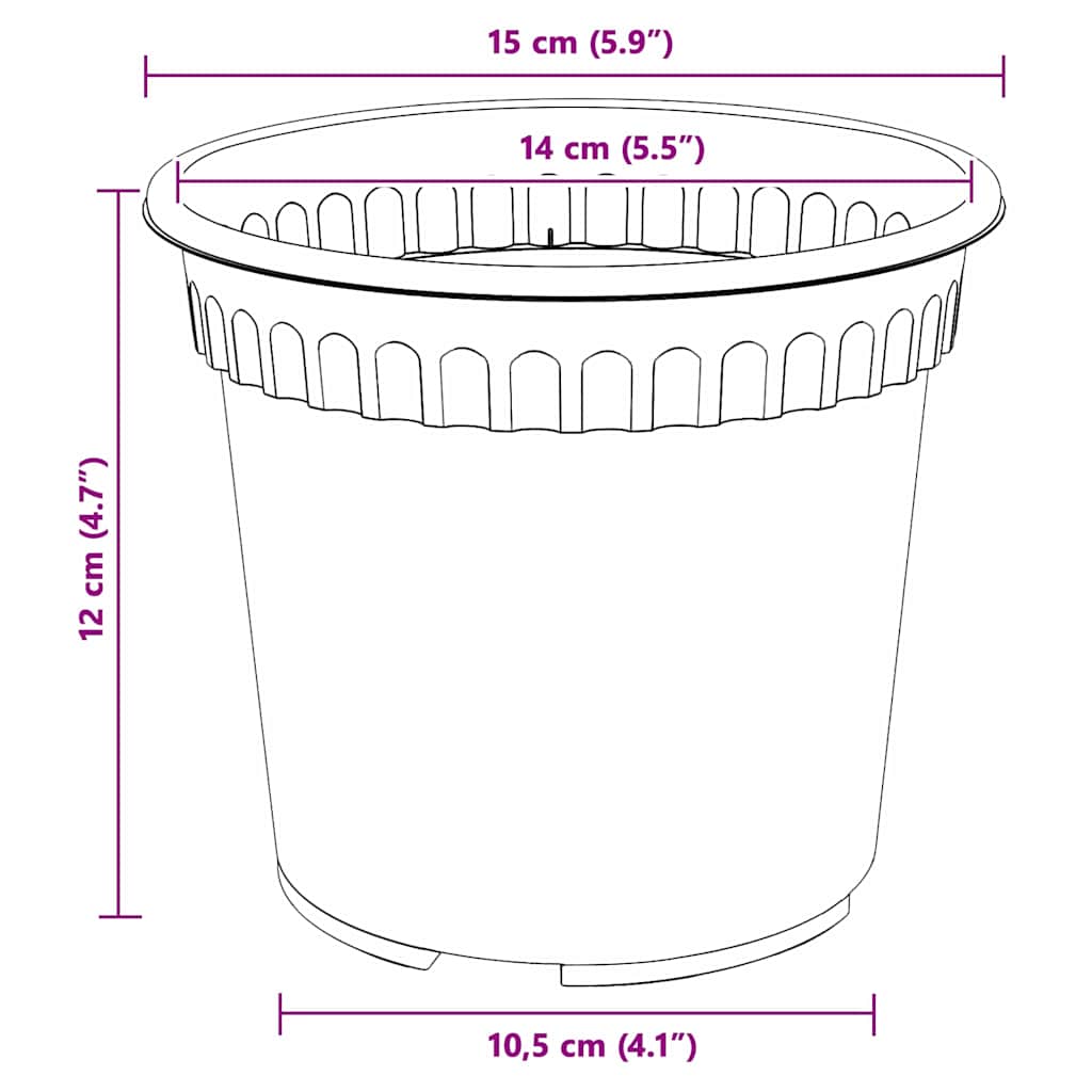 Plantenpotten 24 pcs Baksteenrood Ø 15 x 12 cm Kunststof is nu te koop bij PeponiXL, paradijselijk wonen!