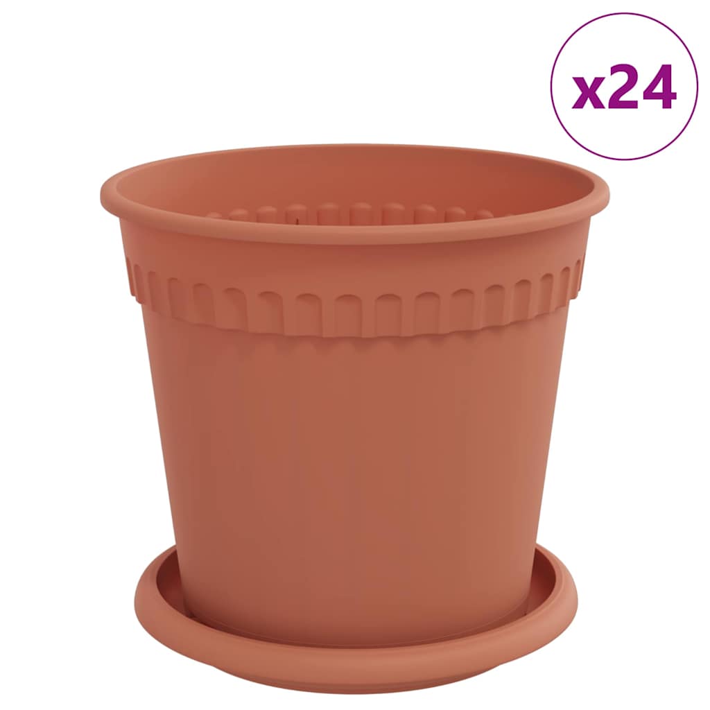 Plantenpotten 24 pcs Baksteenrood Ø 17 x 14 cm Kunststof is nu te koop bij PeponiXL, paradijselijk wonen!