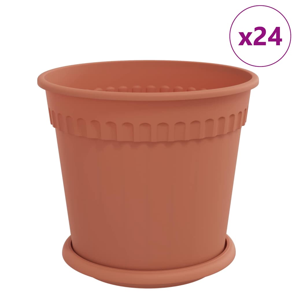 Plantenpotten 24 pcs Baksteenrood Ø 19 x 16 cm Kunststof is nu te koop bij PeponiXL, paradijselijk wonen!
