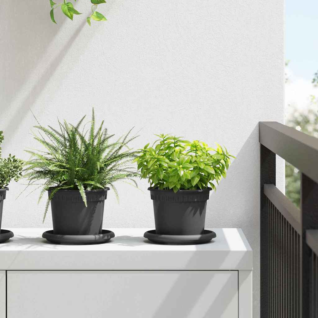 Plantenpotten 24 pcs Zwart Ø 12,5 x 10 cm Kunststof is nu te koop bij PeponiXL, paradijselijk wonen!