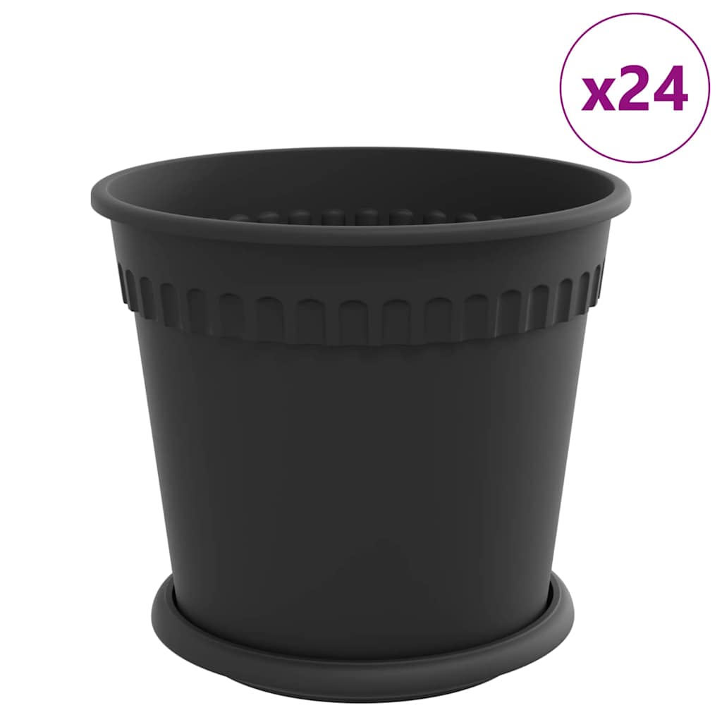 Plantenpotten 24 pcs Zwart Ø 19 x 16 cm Kunststof is nu te koop bij PeponiXL, paradijselijk wonen!
