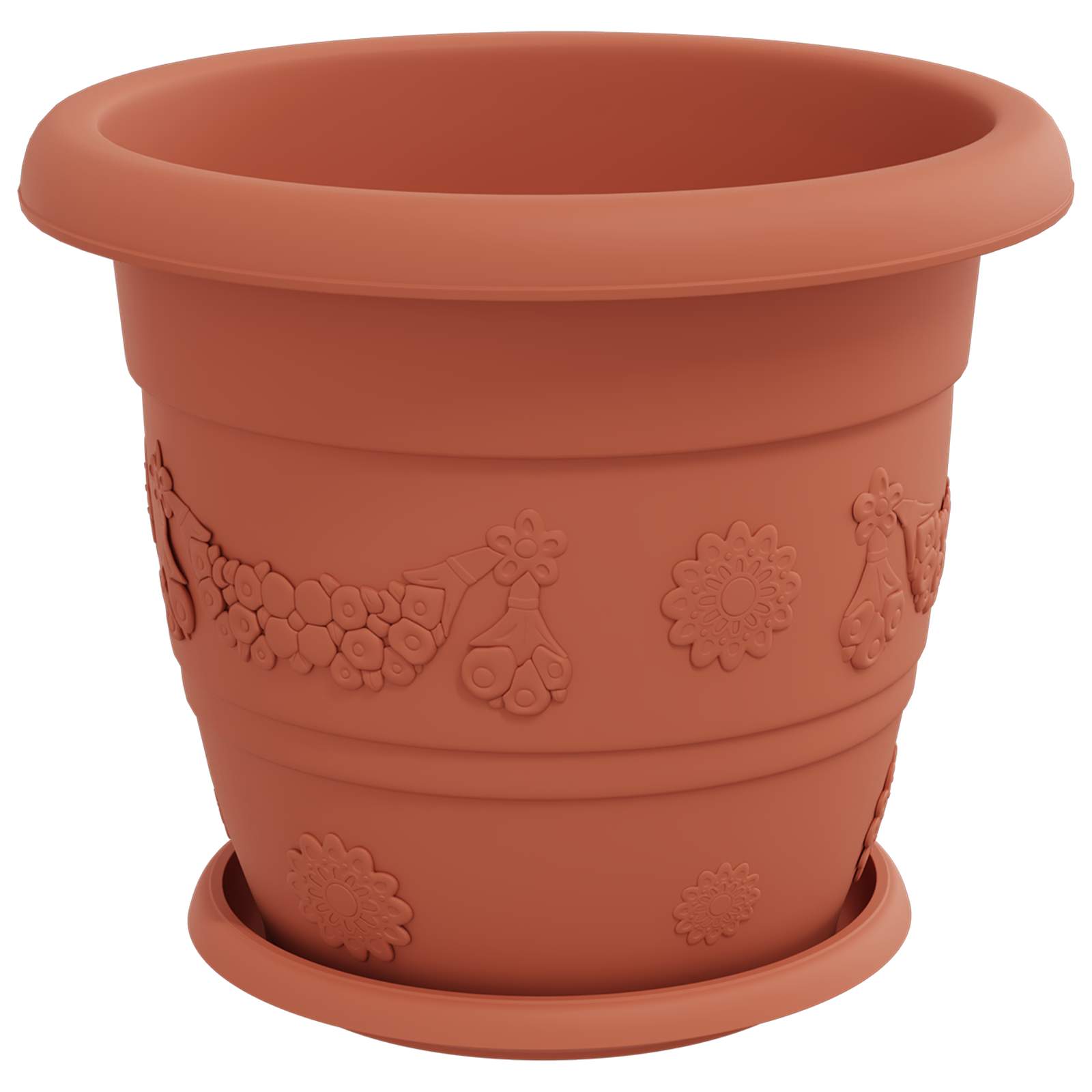 Plantenpotten 6 pcs Baksteenrood Ø 30 x 25 cm Kunststof is nu te koop bij PeponiXL, paradijselijk wonen!