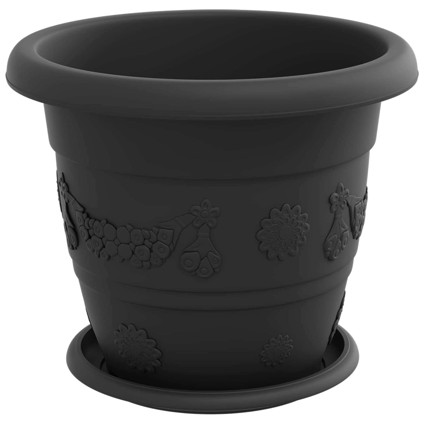 Plantenpotten 6 pcs Zwart Ø 26 x 21.5 cm Kunststof is nu te koop bij PeponiXL, paradijselijk wonen!