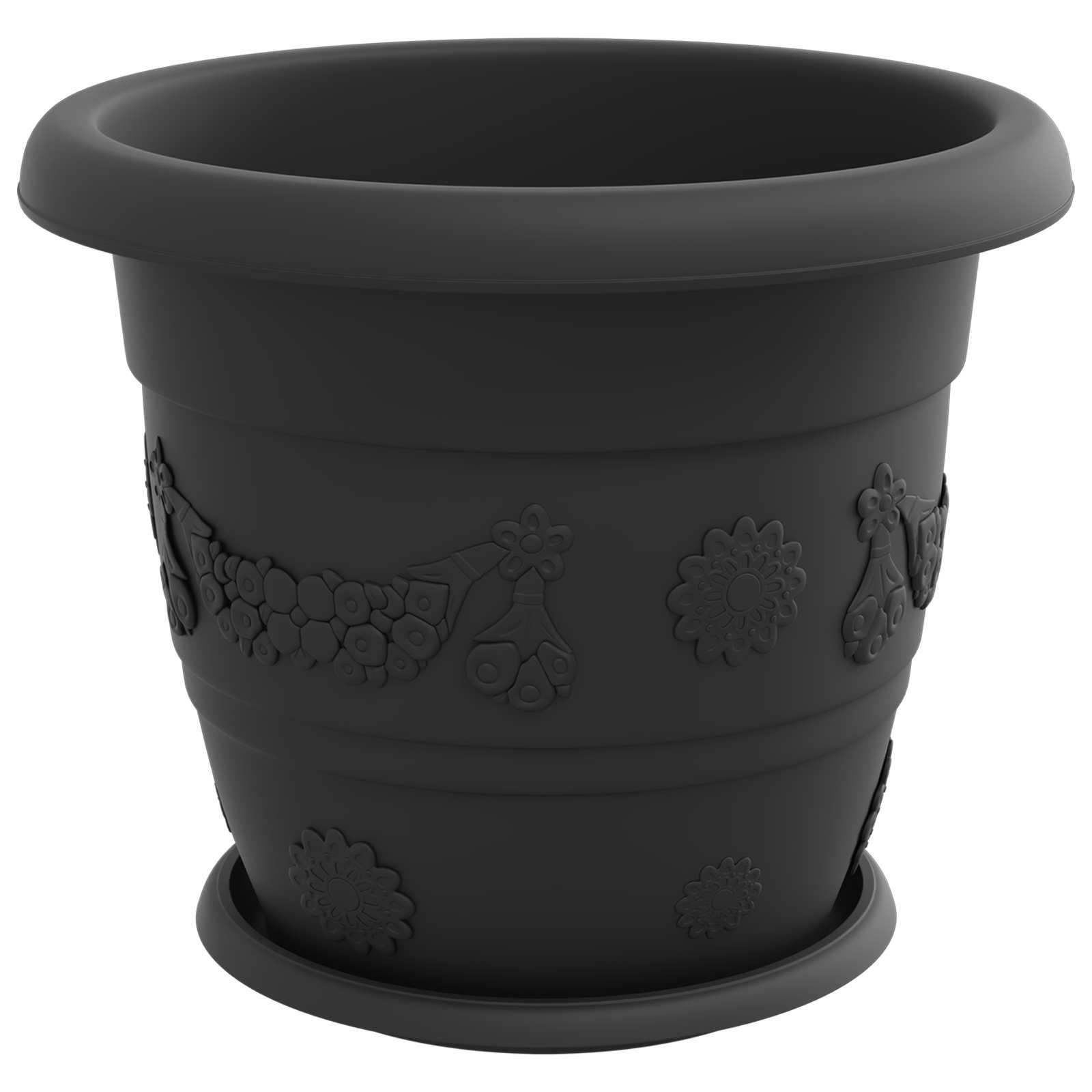 Plantenpotten 6 pcs Zwart Ø 34 x 28 cm Kunststof is nu te koop bij PeponiXL, paradijselijk wonen!