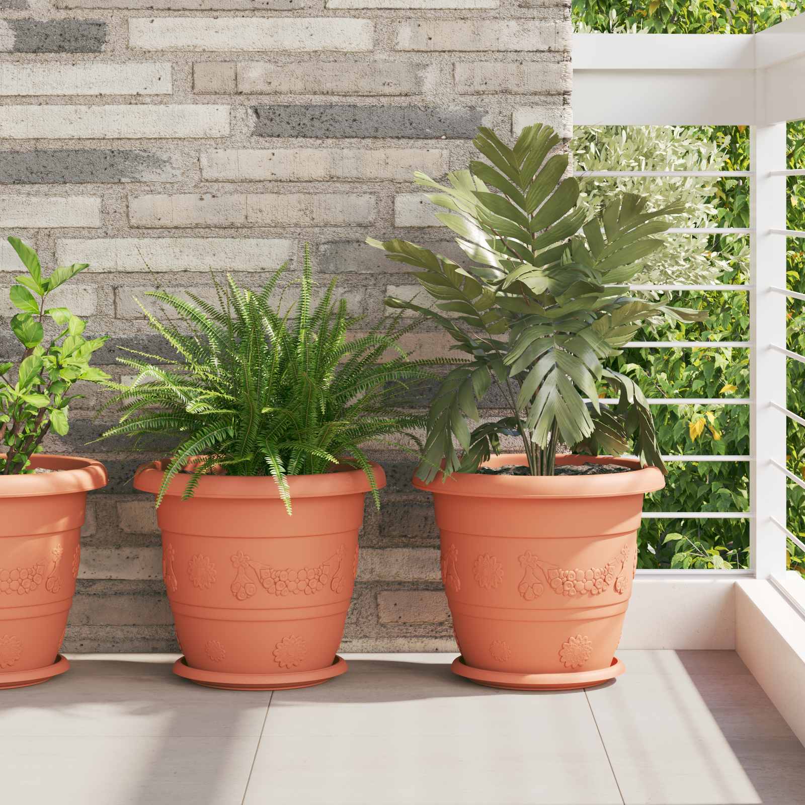 Plantenpotten 24 pcs Baksteenrood Ø 34 x 28 cm Kunststof is nu te koop bij PeponiXL, paradijselijk wonen!