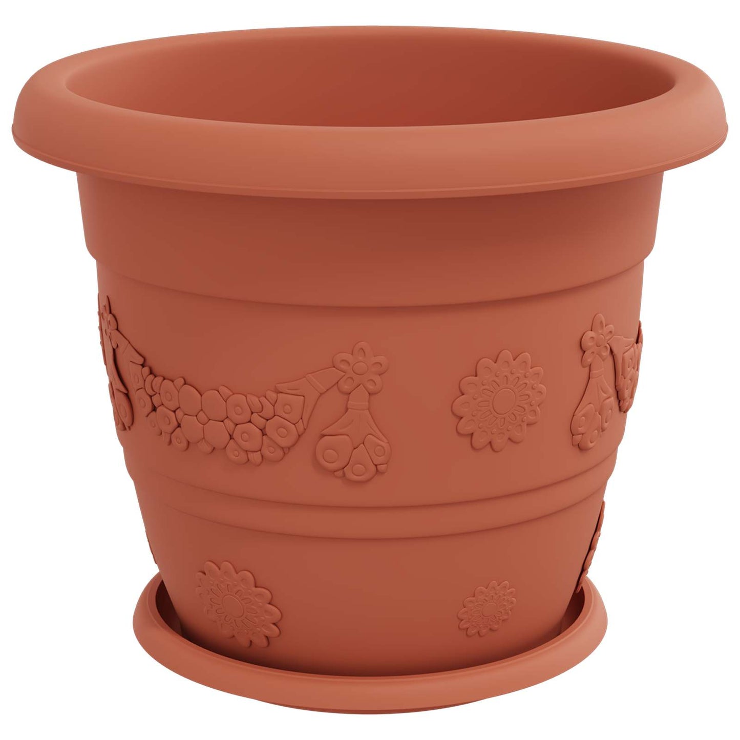 Plantenpotten 24 pcs Baksteenrood Ø 34 x 28 cm Kunststof is nu te koop bij PeponiXL, paradijselijk wonen!