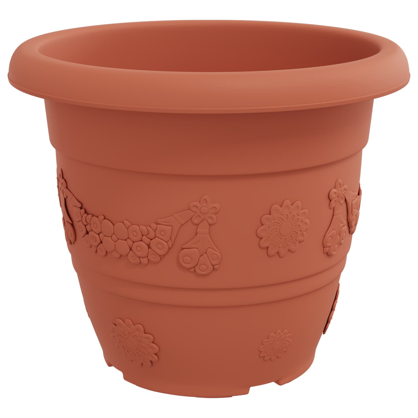 Plantenpotten 24 pcs Baksteenrood Ø 34 x 28 cm Kunststof is nu te koop bij PeponiXL, paradijselijk wonen!