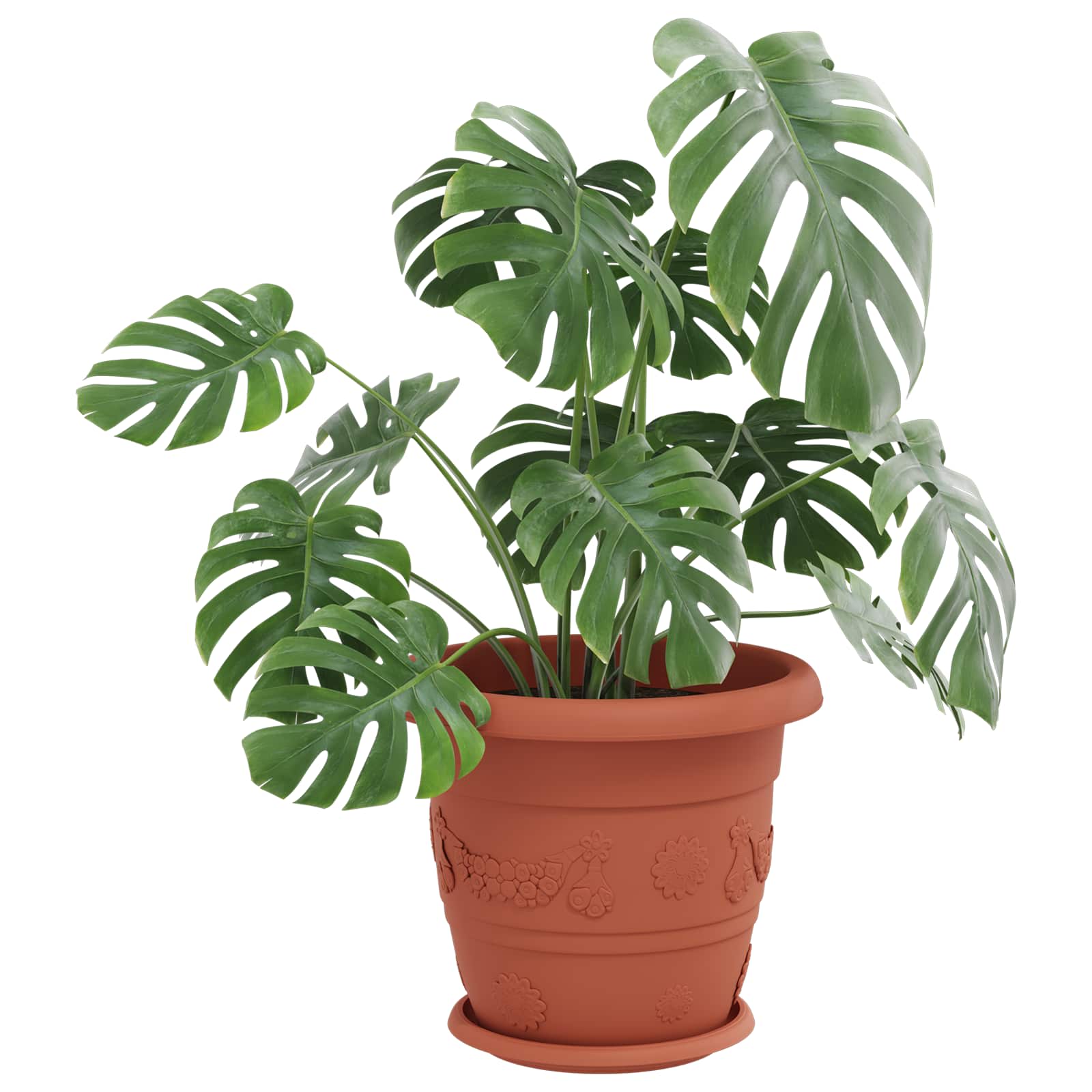 Plantenpotten 24 pcs Baksteenrood Ø 34 x 28 cm Kunststof is nu te koop bij PeponiXL, paradijselijk wonen!