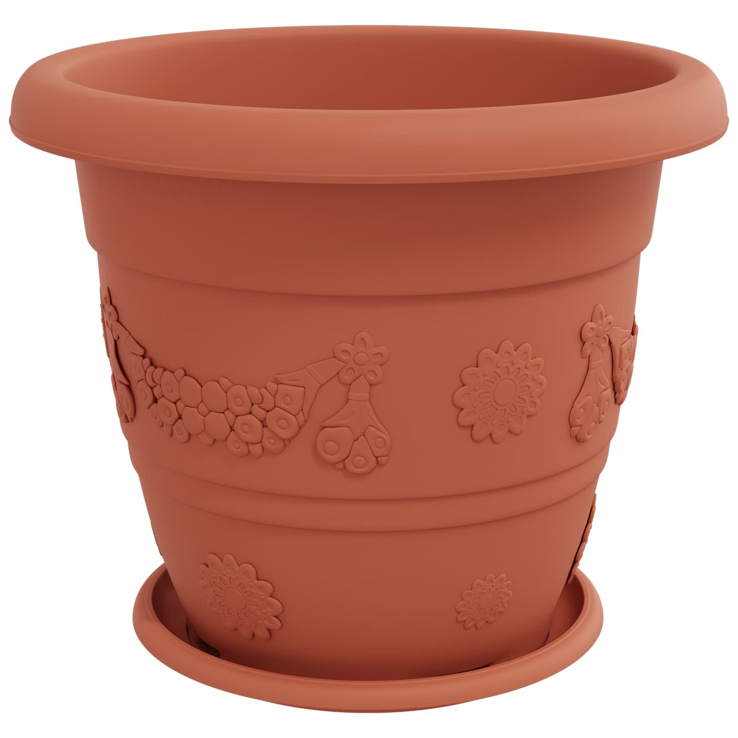 Plantenpotten 24 pcs Baksteenrood Ø 39 x 32 cm Kunststof is nu te koop bij PeponiXL, paradijselijk wonen!