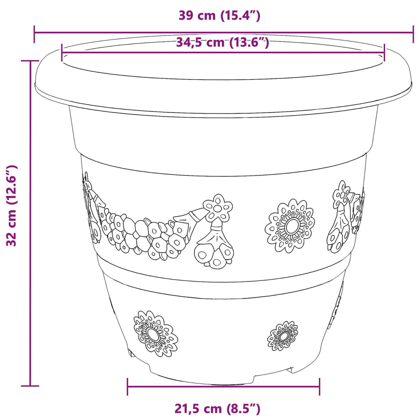 Plantenpotten 24 pcs Baksteenrood Ø 39 x 32 cm Kunststof is nu te koop bij PeponiXL, paradijselijk wonen!