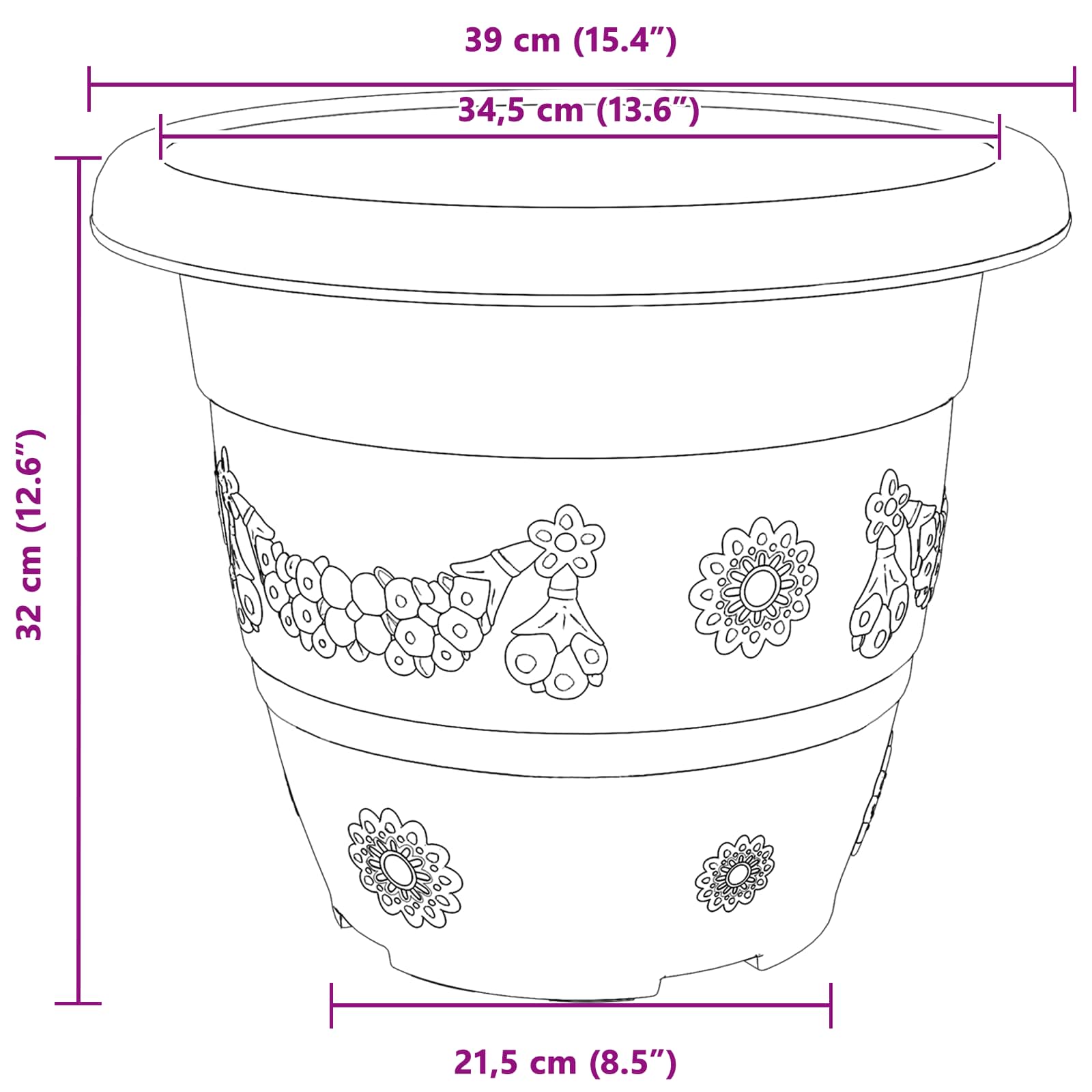 Plantenpotten 24 pcs Baksteenrood Ø 39 x 32 cm Kunststof is nu te koop bij PeponiXL, paradijselijk wonen!