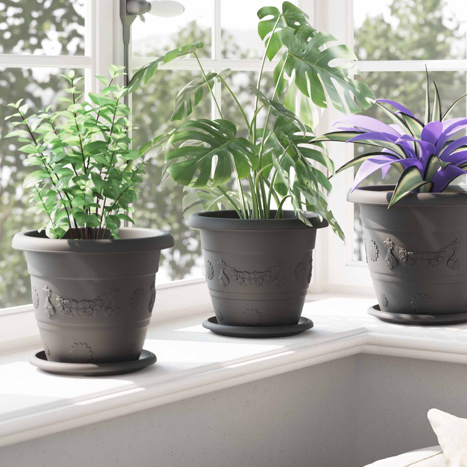 Plantenpotten 24 pcs Zwart Ø 22 x 18 cm Kunststof is nu te koop bij PeponiXL, paradijselijk wonen!