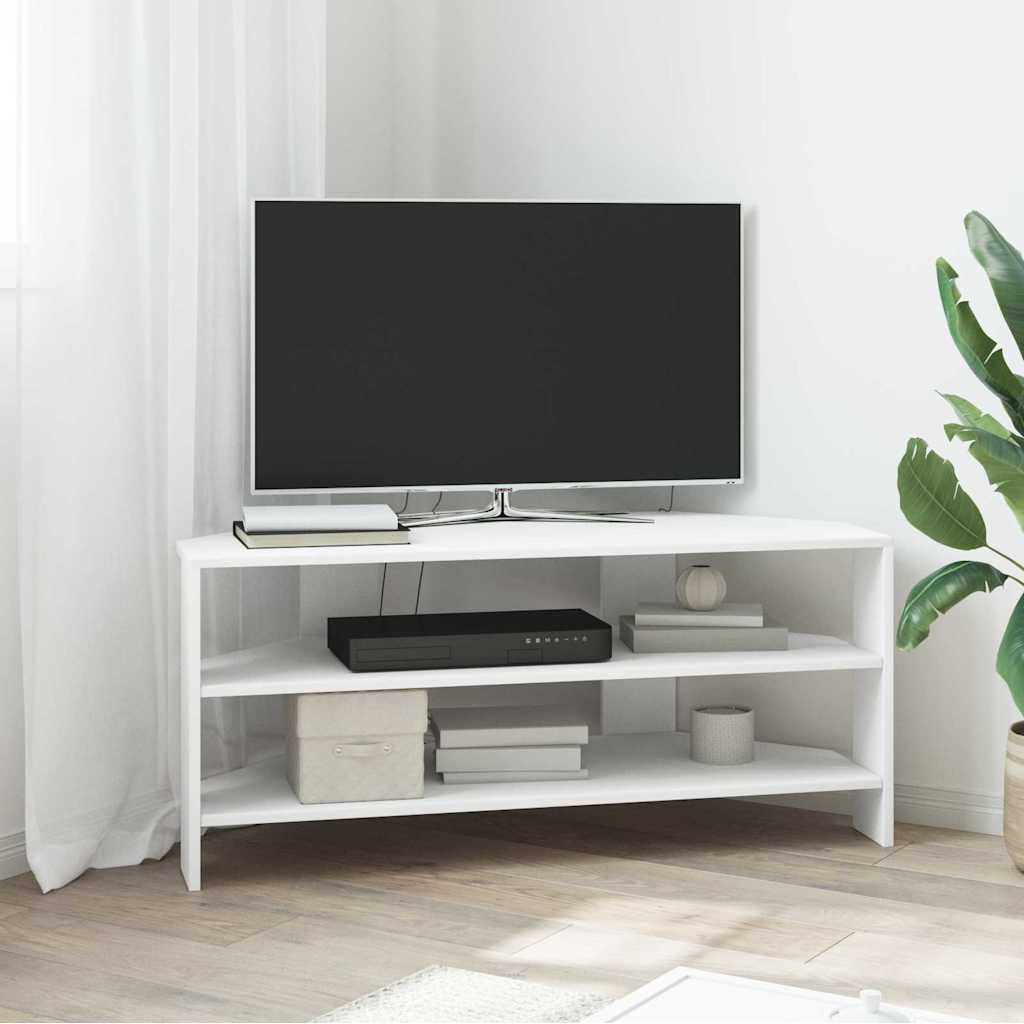 HoekTVKast Wit 102x40,5x45cm Bewerkt hout is nu te koop bij PeponiXL, paradijselijk wonen!