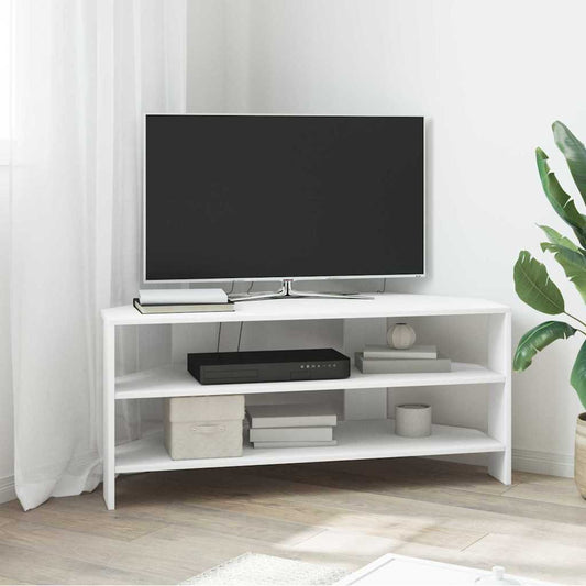 HoekTVKast Wit 102x40,5x45cm Bewerkt hout is nu te koop bij PeponiXL, paradijselijk wonen!