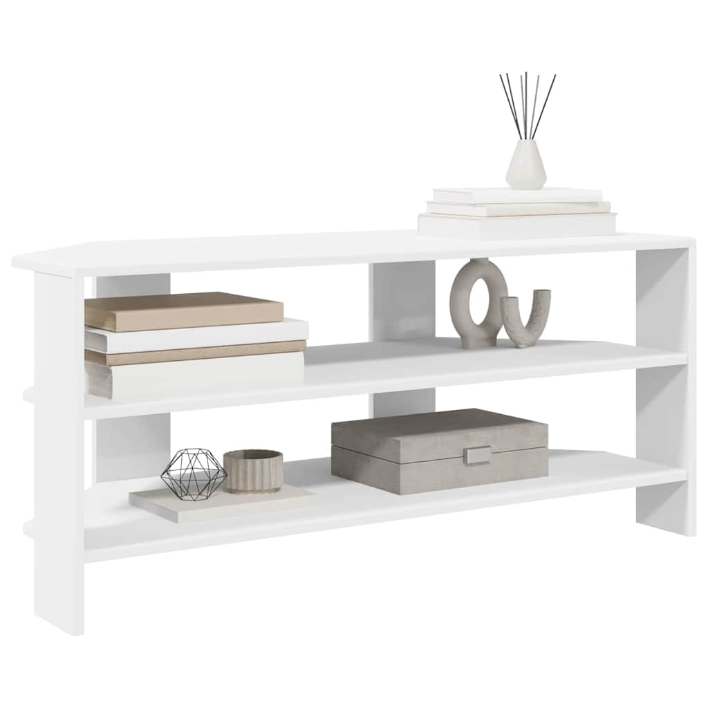 HoekTVKast Wit 102x40,5x45cm Bewerkt hout is nu te koop bij PeponiXL, paradijselijk wonen!
