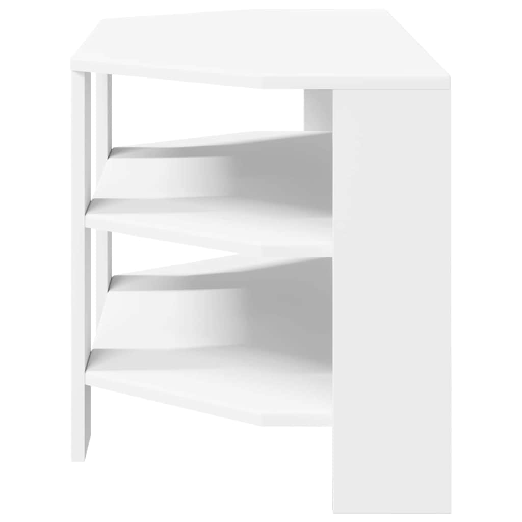 HoekTVKast Wit 102x40,5x45cm Bewerkt hout is nu te koop bij PeponiXL, paradijselijk wonen!