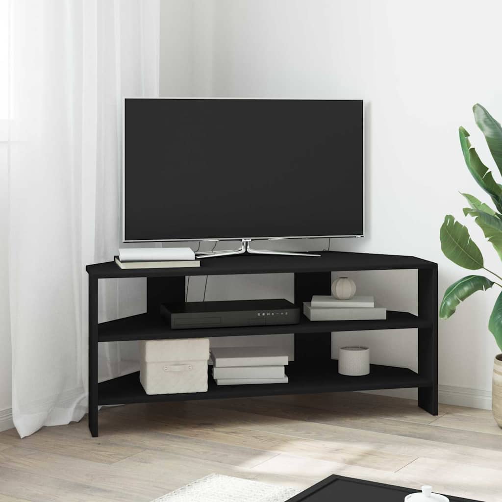 HoekTVKast Zwart 102x40,5x45cm Bewerkt hout is nu te koop bij PeponiXL, paradijselijk wonen!