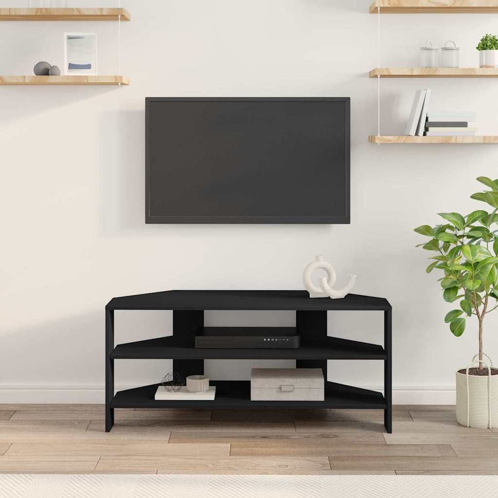 HoekTVKast Zwart 102x40,5x45cm Bewerkt hout is nu te koop bij PeponiXL, paradijselijk wonen!
