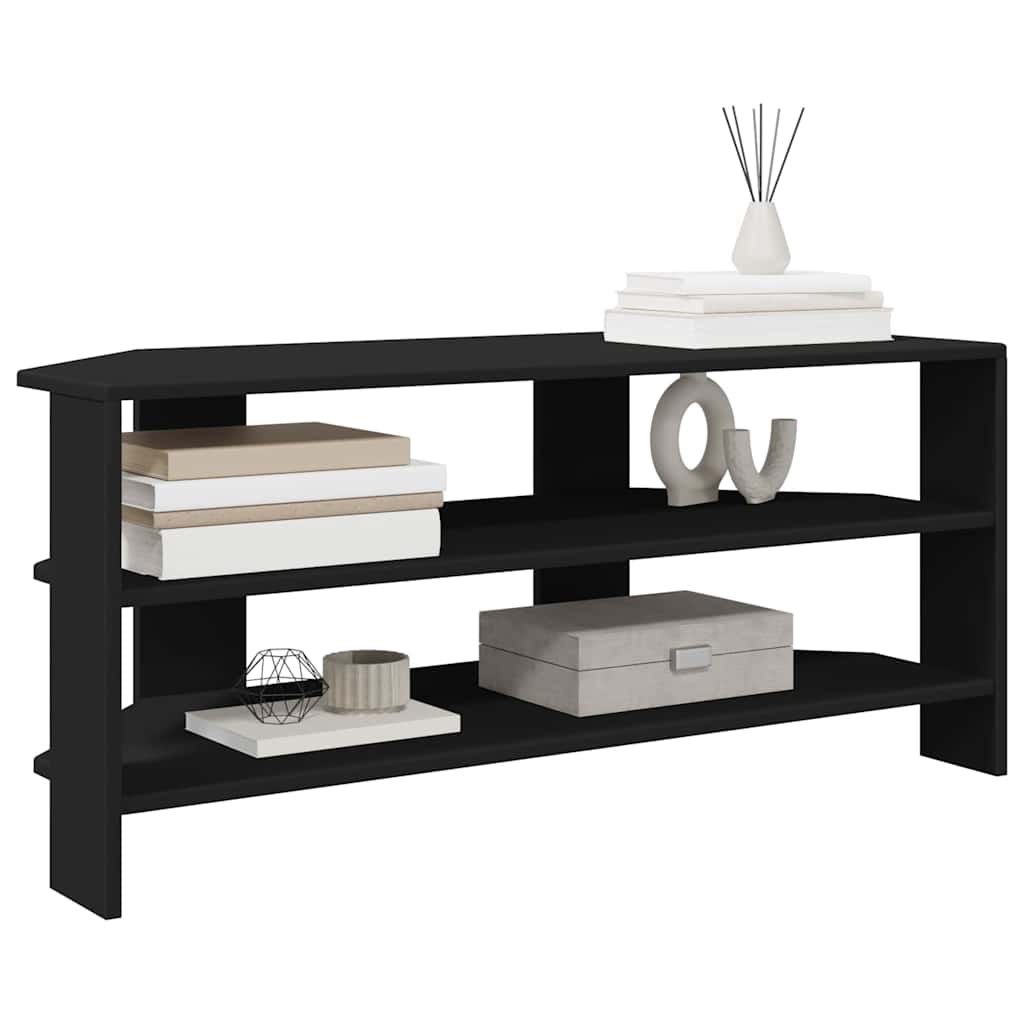 HoekTVKast Zwart 102x40,5x45cm Bewerkt hout is nu te koop bij PeponiXL, paradijselijk wonen!