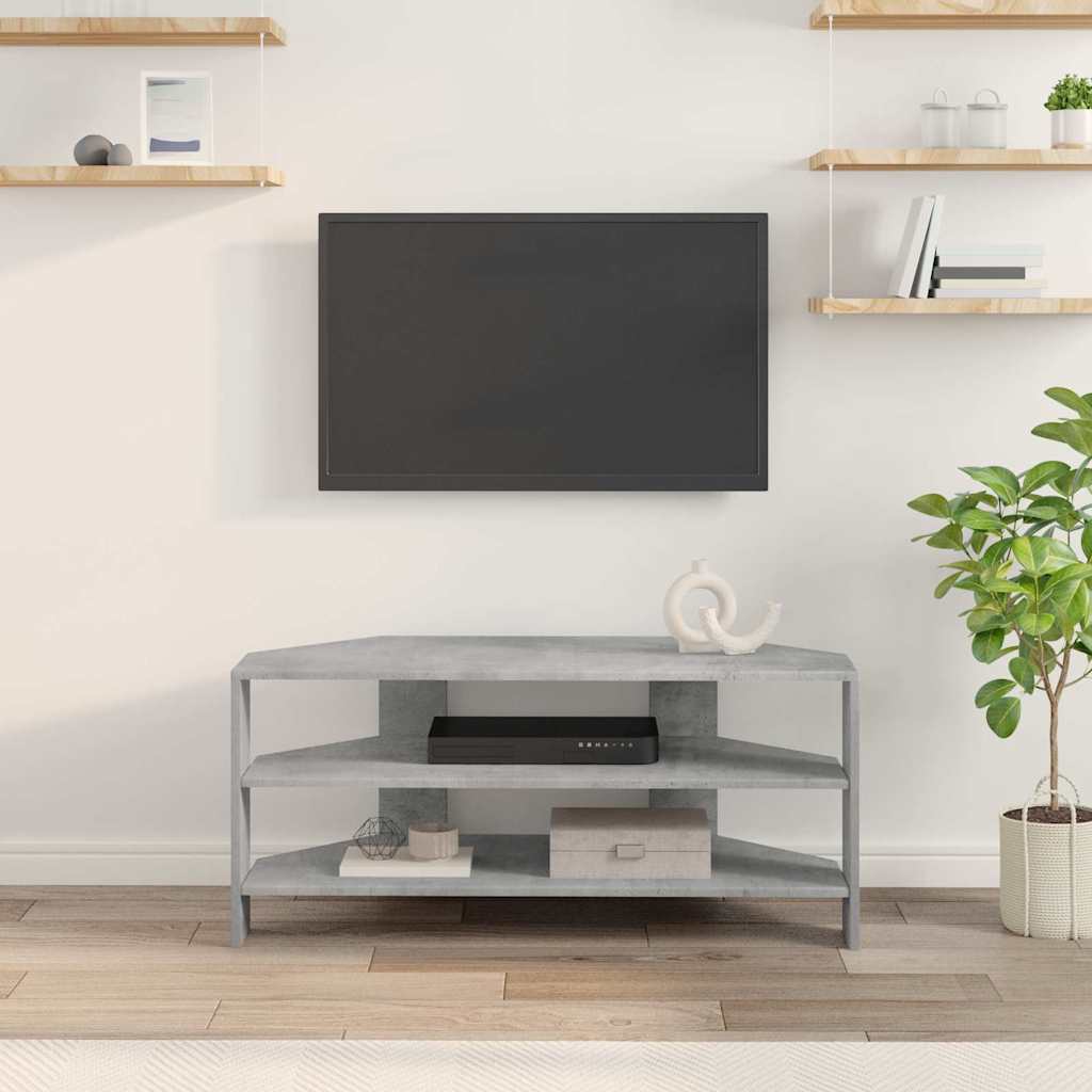 HoekTVKast Beton Grijs 102x40,5x45cm Bewerkt hout is nu te koop bij PeponiXL, paradijselijk wonen!