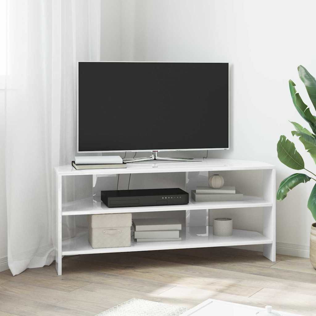 HoekTVKast Hoogglans Wit 102x40,5x45cm Bewerkt hout is nu te koop bij PeponiXL, paradijselijk wonen!