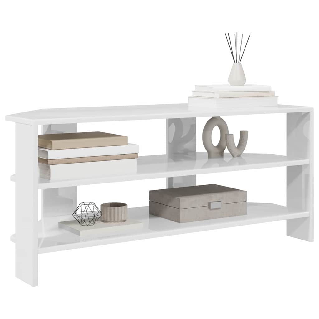 HoekTVKast Hoogglans Wit 102x40,5x45cm Bewerkt hout is nu te koop bij PeponiXL, paradijselijk wonen!