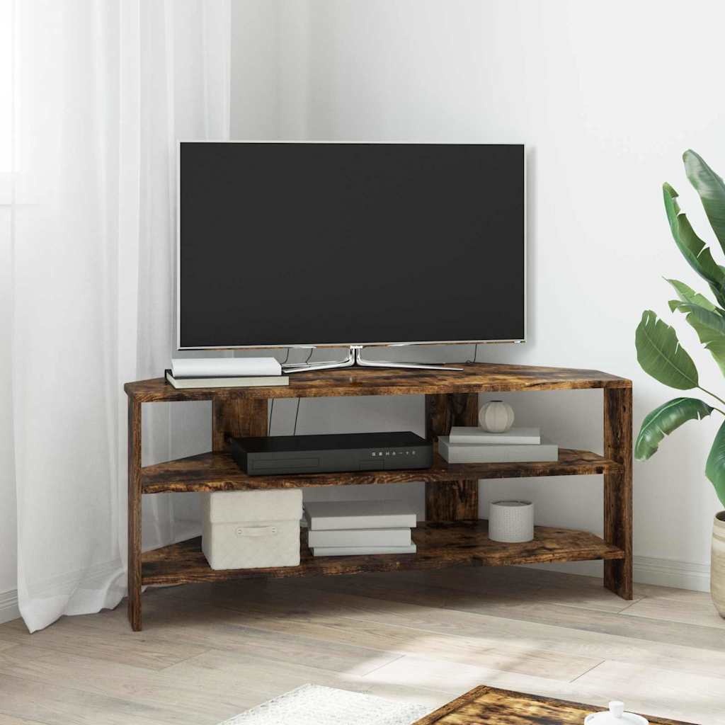 HoekTVKast Gerookt eiken 102x40,5x45cm Bewerkt hout is nu te koop bij PeponiXL, paradijselijk wonen!