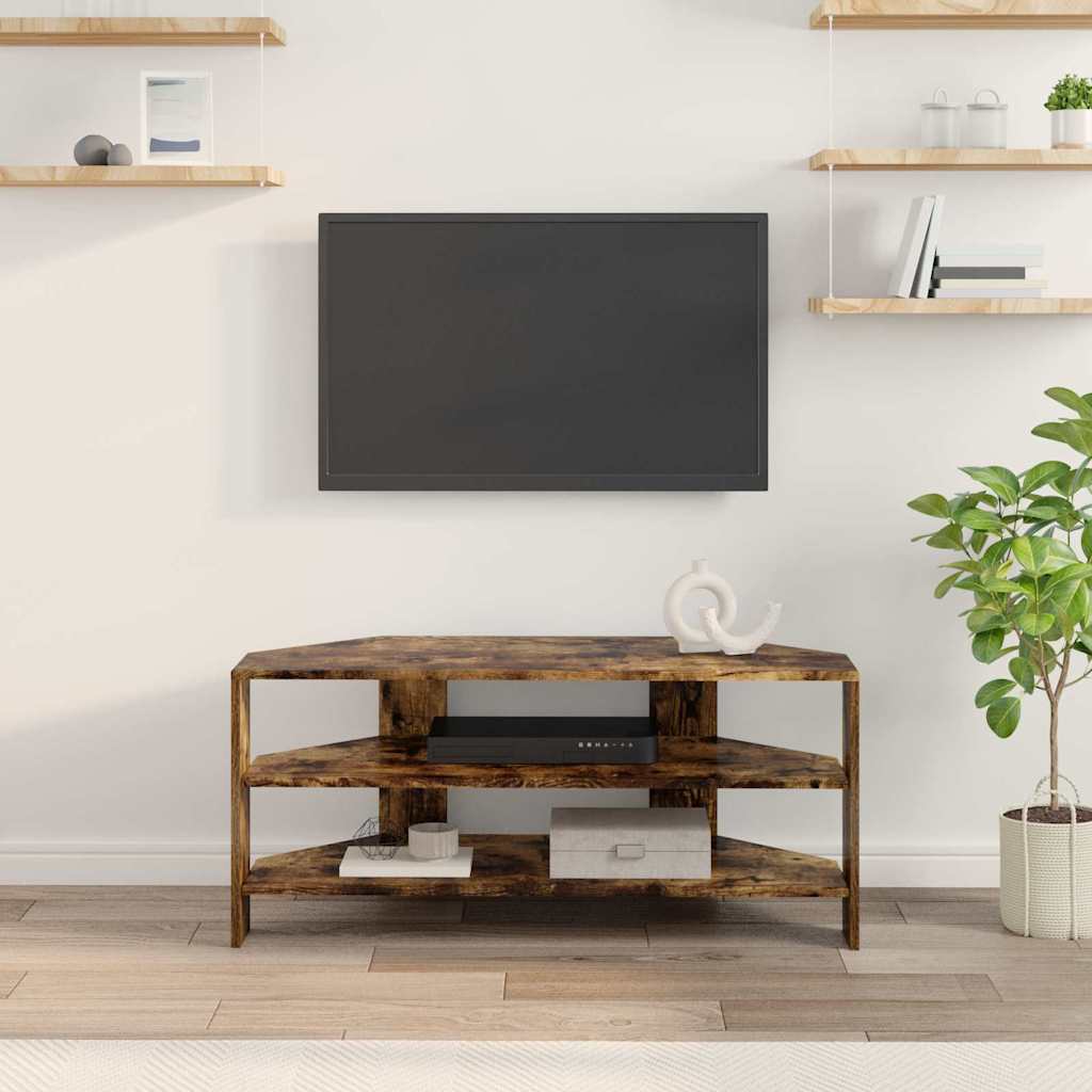 HoekTVKast Gerookt eiken 102x40,5x45cm Bewerkt hout is nu te koop bij PeponiXL, paradijselijk wonen!