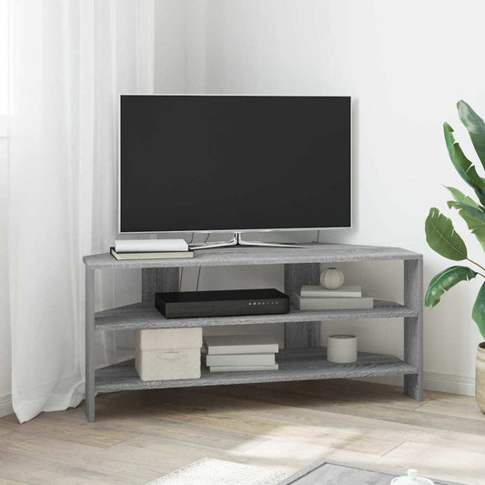 HoekTVKast Grijs Sonoma 102x40,5x45cm Bewerkt hout is nu te koop bij PeponiXL, paradijselijk wonen!