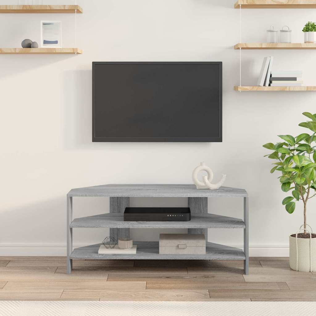 HoekTVKast Grijs Sonoma 102x40,5x45cm Bewerkt hout is nu te koop bij PeponiXL, paradijselijk wonen!