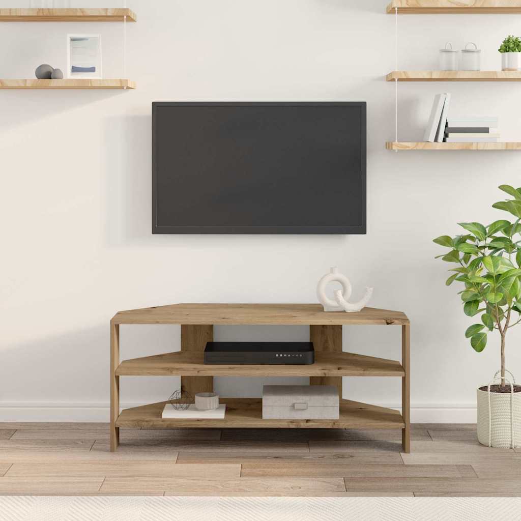 HoekTVKast Artisan Eiken 102x40,5x45cm Bewerkt hout is nu te koop bij PeponiXL, paradijselijk wonen!