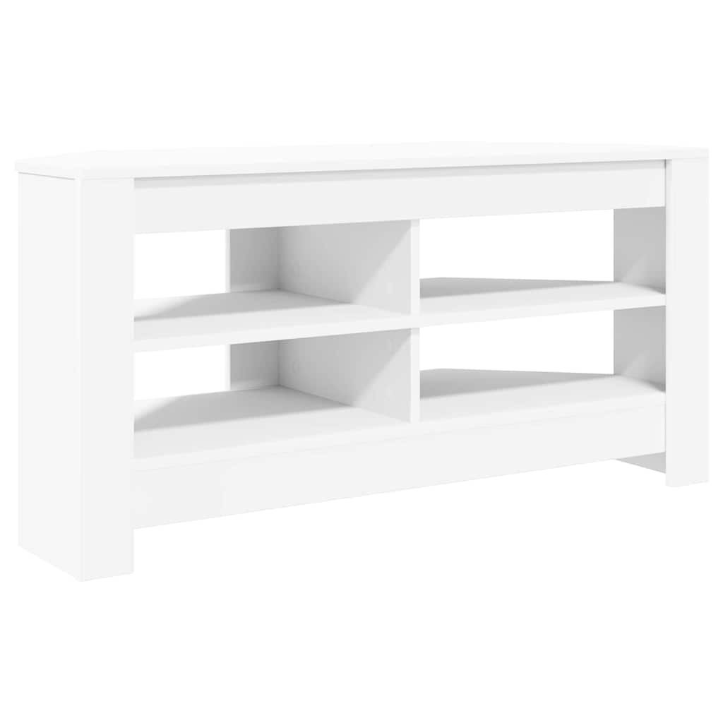 HoekTVKast Wit 102 x 40,5 x 45 cm Bewerkt hout is nu te koop bij PeponiXL, paradijselijk wonen!
